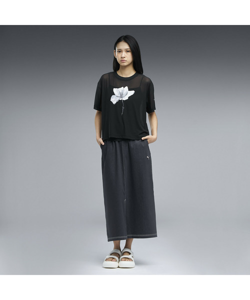 PUMA（プーマ）の「PUMA プーマ ウィメンズ ESS エレベーテッド シアー 半袖 Tシャツ（Tシャツ/カットソー・レディース・ブラック/チョコ/オフホワイト・SMALL/X-LARGE/MEDIUM/LARGE）」の5枚目の写真