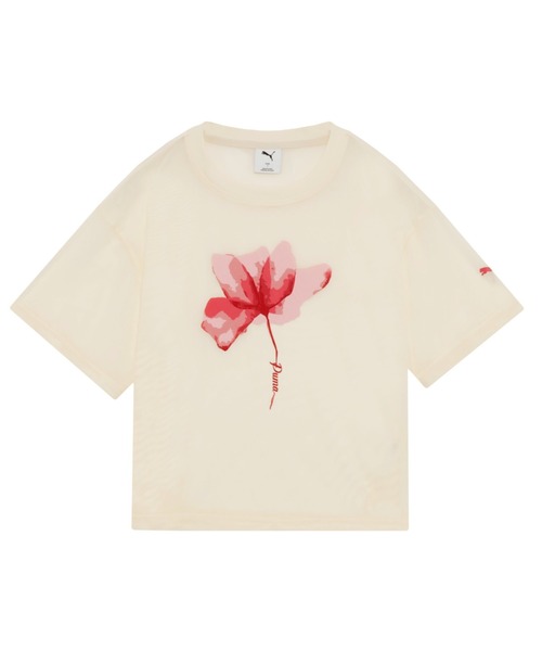 PUMA（プーマ）の「PUMA プーマ ウィメンズ ESS エレベーテッド シアー 半袖 Tシャツ（Tシャツ/カットソー・レディース・ブラック/チョコ/オフホワイト・SMALL/X-LARGE/MEDIUM/LARGE）」の2枚目の写真