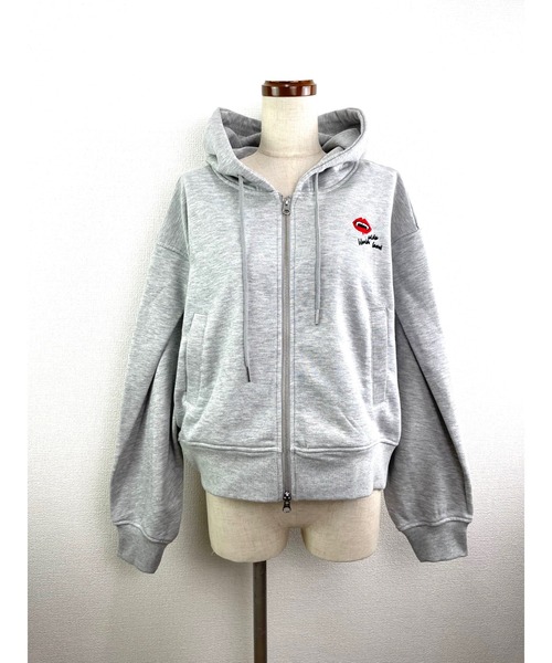 WORLD WIDE LOVE!（ワールドワイドラブ）の「WWL!リップパーカー（Tシャツ/カットソー・レディース・ブラック/トップグレー/オフホワイト・1）」の18枚目の写真