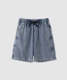 【SARARI/サラリ】ニットデニム ケミカルウォッシュ イージーショーツ