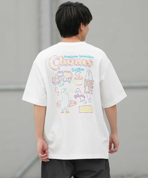 CHUMS(チャムス)の「【ムラサキスポーツ別注】CHUMS/チャムス CHUMS NEON SIGN T Tシャツ CH01-2825(Tシャツ/カットソー・メンズ・ホワイト/ライトイエロー/ブラック・S/M/L/XL)」の6枚目の写真