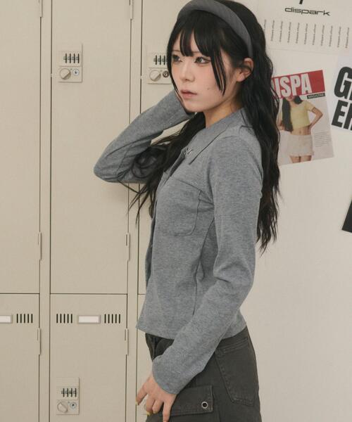 dispark(ディスパーク)の「DISPARK/【26年春新作】メタルボタントップ(カーディガン/ボレロ・レディース・ホワイト/グレー・FREE)」の8枚目の写真