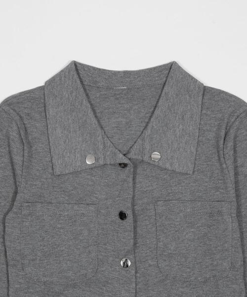 dispark(ディスパーク)の「DISPARK/【26年春新作】メタルボタントップ(カーディガン/ボレロ・レディース・ホワイト/グレー・FREE)」の13枚目の写真