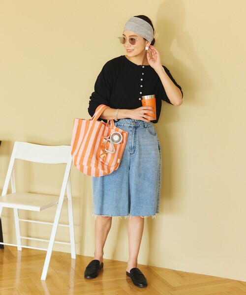 ROOTOTE(ルートート)の「ROOTOTE/ルートート SNデリ リサイクルコットンF トートバッグ(トートバッグ・レディース・オレンジ/サックスブルー/ブラック・ONE SIZE)」の9枚目の写真