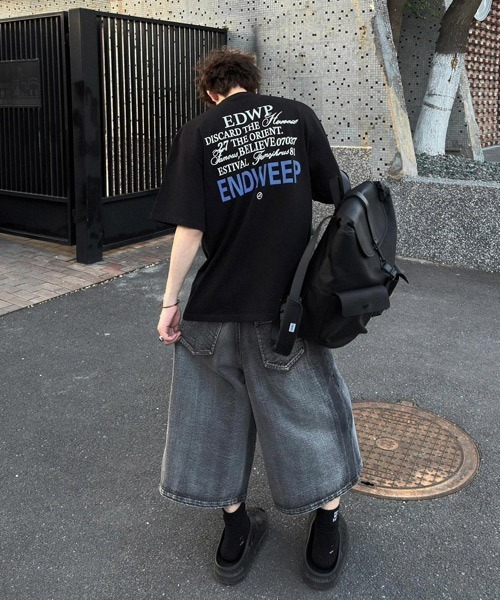 Ressaca(レサーカ)の「ワイドシルエットダメージ加工ブラックデニムハーフパンツ(デニムパンツ・メンズ・ブラック・XL/L/M)」の15枚目の写真