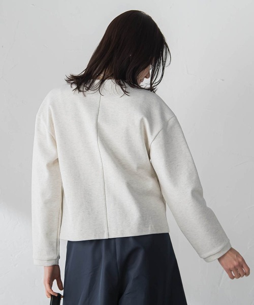 LAUTREAMONT(ロートレアモン)の「【WEB限定】美フォルムデイリーカーディガン≪洗濯機で洗える/11号あり≫(カーディガン/ボレロ・レディース・オフホワイト/グリーン/ライトグレー/ブラック・9号/11号)」の21枚目の写真