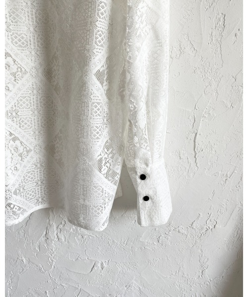 She's Closet(シーズクローゼット)の「フード付き オーバーサイズ 長袖 シアー レース シャツ ブラウス(シャツ/ブラウス・レディース・アイボリー/ブラック/ホワイト・FREE)」の21枚目の写真