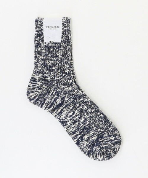 BEAUTY&YOUTH UNITED ARROWS(ビューティーアンドユースユナイテッドアローズ)の「ビッグ スラブ クウォータ― ソックス(ソックス/靴下・メンズ・オフホワイト/ライトブルー/ネイビー・FREE)」の3枚目の写真