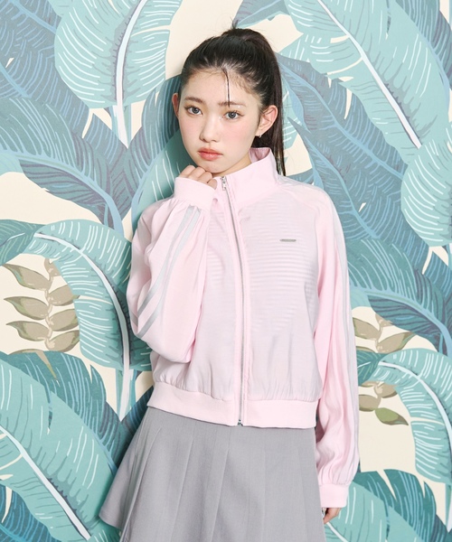 LOVETOXIC(ラブトキシック)の「【LTXC/UV/防花粉】シアーラインブルゾン(ブルゾン・キッズ・オフホワイト/ブラック/ピンク/グレー・L:160cm/130cm/M:150cm/S:140cm)」の4枚目の写真