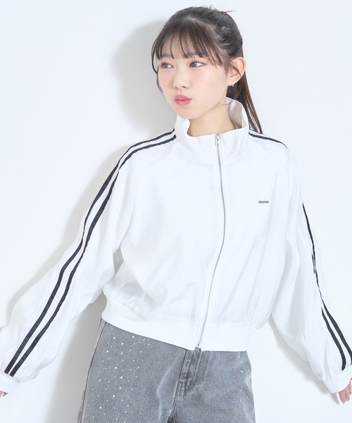LOVETOXIC(ラブトキシック)の「【LTXC/UV/防花粉】シアーラインブルゾン(ブルゾン・キッズ・オフホワイト/ブラック/ピンク/グレー・L:160cm/130cm/M:150cm/S:140cm)」の8枚目の写真