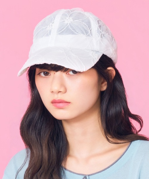 Casselini(キャセリーニ)の「Casselini(キャセリーニ)フラワーレースキャップ(キャップ・レディース・ブラック/オフホワイト・FREE)」の1枚目の写真