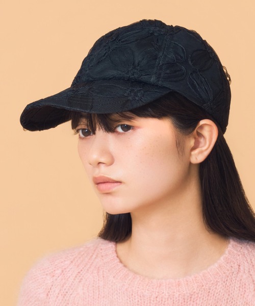 Casselini(キャセリーニ)の「Casselini(キャセリーニ)フラワーレースキャップ(キャップ・レディース・ブラック/オフホワイト・FREE)」の22枚目の写真