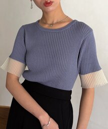 Chez toi | 袖先シアーリブニット(ニット/セーター)