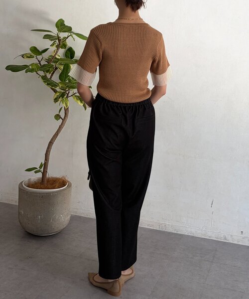 Chez toi（シェトワ）の「袖先シアーリブニット（ニット/セーター・レディース・ベージュ/ブルー/ブラック・FREE）」の19枚目の写真