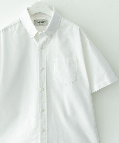 URBAN RESEARCH Sonny Label（アーバンリサーチサニーレーベル）の「抗菌オックスボタンダウン半袖シャツ（シャツ/ブラウス・メンズ・オフホワイト/ブルー/ホワイト系その他/ネイビー/ブルー系その他・MEDIUM/LARGE/X-LARGE）」の2枚目の写真