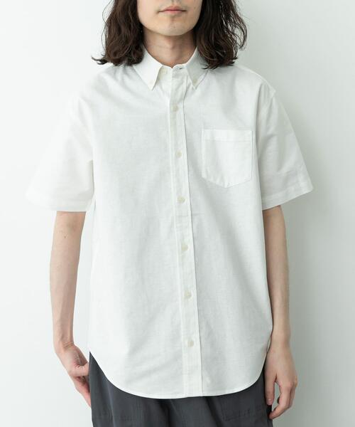 URBAN RESEARCH Sonny Label（アーバンリサーチサニーレーベル）の「抗菌オックスボタンダウン半袖シャツ（シャツ/ブラウス・メンズ・オフホワイト/ブルー/ホワイト系その他/ネイビー/ブルー系その他・MEDIUM/LARGE/X-LARGE）」の10枚目の写真