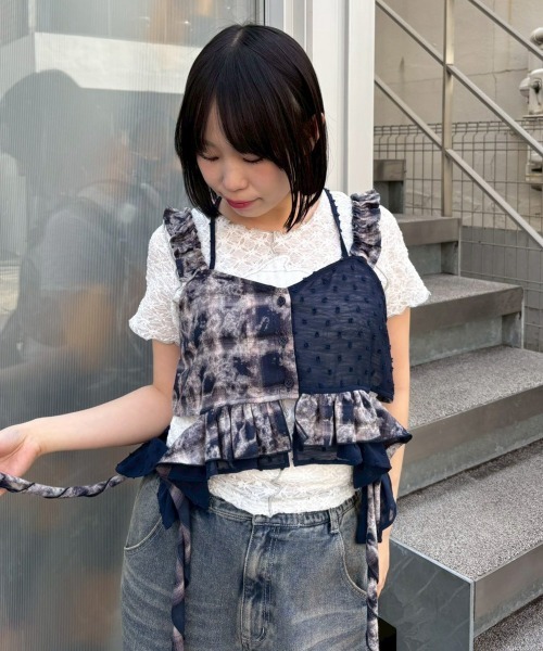 Candy Stripper(キャンディストリッパー)の「SLEEPY DOLPHIN LACE Tシャツ(Tシャツ/カットソー・レディース・ブラック/ライトブルー/オフホワイト・FREE)」の15枚目の写真