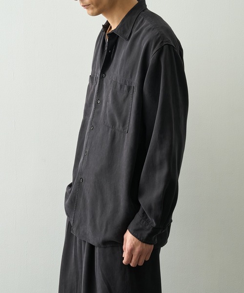 concause(コンコース)の「【concause/コンコース】tencel shirts(シャツ/ブラウス・メンズ・ブラック/オフホワイト・4/5)」の4枚目の写真