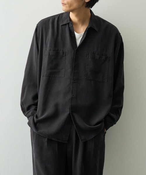concause(コンコース)の「【concause/コンコース】tencel shirts(シャツ/ブラウス・メンズ・ブラック/オフホワイト・4/5)」の3枚目の写真