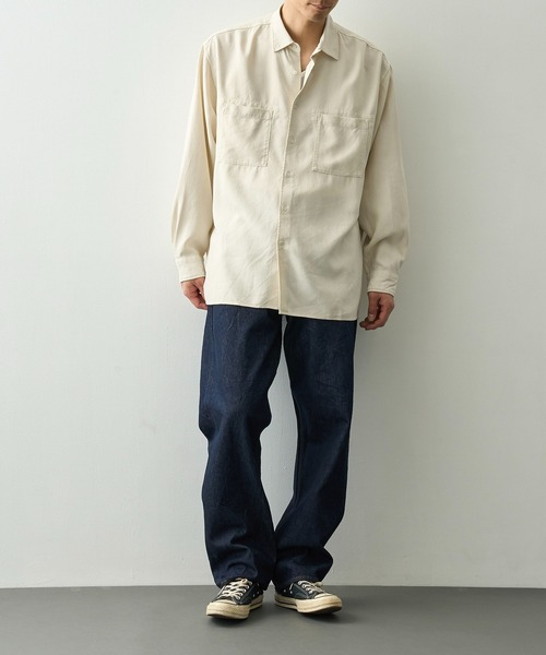 concause(コンコース)の「【concause/コンコース】tencel shirts(シャツ/ブラウス・メンズ・ブラック/オフホワイト・4/5)」の10枚目の写真