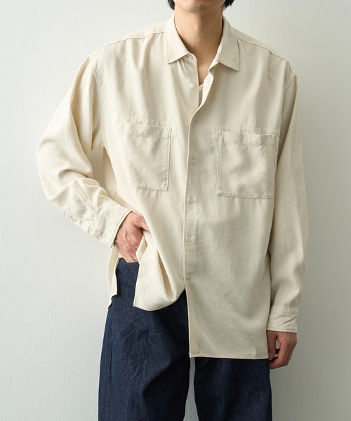 concause(コンコース)の「【concause/コンコース】tencel shirts(シャツ/ブラウス・メンズ・ブラック/オフホワイト・4/5)」の7枚目の写真