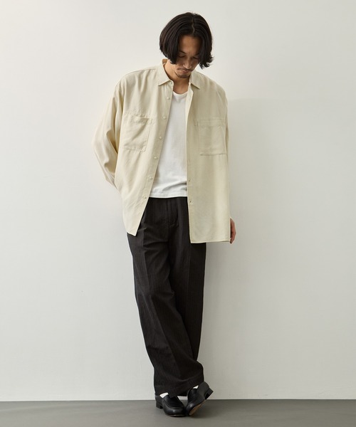 concause(コンコース)の「【concause/コンコース】tencel shirts(シャツ/ブラウス・メンズ・ブラック/オフホワイト・4/5)」の20枚目の写真