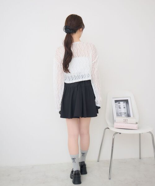 ems excite(エムズエキサイト)の「ドロストリボンレースカットソー(Tシャツ/カットソー・レディース・ブラウン/ホワイト/ブラック・FREE)」の11枚目の写真