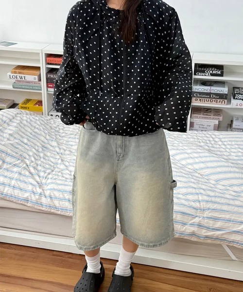 LYEON(リヨン)の「ドットジップパーカー(パーカー・レディース・ブルー/ブラック/ホワイト・FREE)」の8枚目の写真
