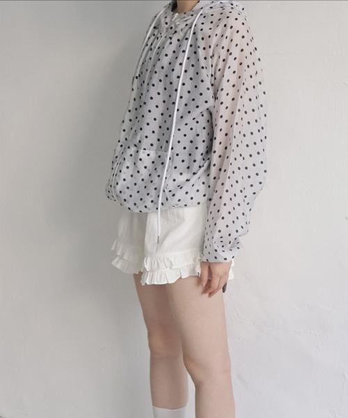 LYEON(リヨン)の「ドットジップパーカー(パーカー・レディース・ブルー/ブラック/ホワイト・FREE)」の19枚目の写真