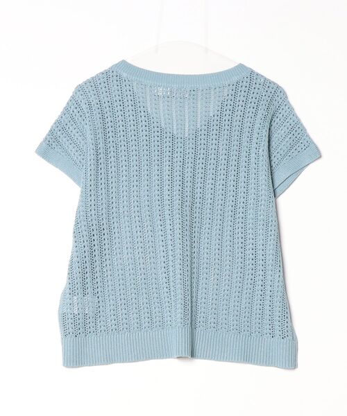 LAUREN RALPH LAUREN（ローレン ラルフ ローレン）の「コットンブレンド メッシュ ショートスリーブ セーター（ニット/セーター・レディース・ブルー・S/M）」の2枚目の写真