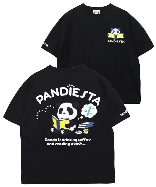 PANDIESTA(パンディエスタ)の「リーディングパンダTシャツ(M2)(Tシャツ/カットソー・メンズ・ミント/ホワイト/ブラック・M/L/XL/XXL)」の1枚目の写真