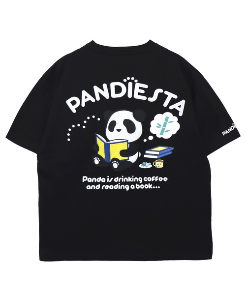PANDIESTA(パンディエスタ)の「リーディングパンダTシャツ(M2)(Tシャツ/カットソー・メンズ・ミント/ホワイト/ブラック・M/L/XL/XXL)」の4枚目の写真