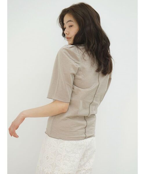 FIKA.（フィーカ）の「Mellow puff sleeve tops（Tシャツ/カットソー・レディース・ブラック/オフホワイト/グレー系その他3・MEDIUM）」の7枚目の写真