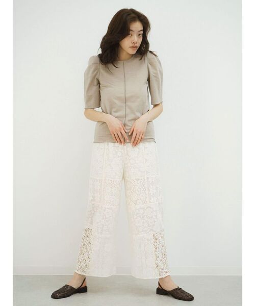 FIKA.（フィーカ）の「Mellow puff sleeve tops（Tシャツ/カットソー・レディース・ブラック/オフホワイト/グレー系その他3・MEDIUM）」の8枚目の写真