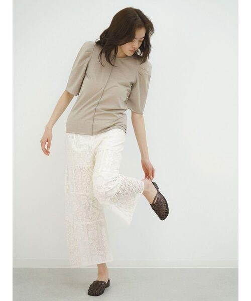 FIKA.（フィーカ）の「Mellow puff sleeve tops（Tシャツ/カットソー・レディース・ブラック/オフホワイト/グレー系その他3・MEDIUM）」の11枚目の写真