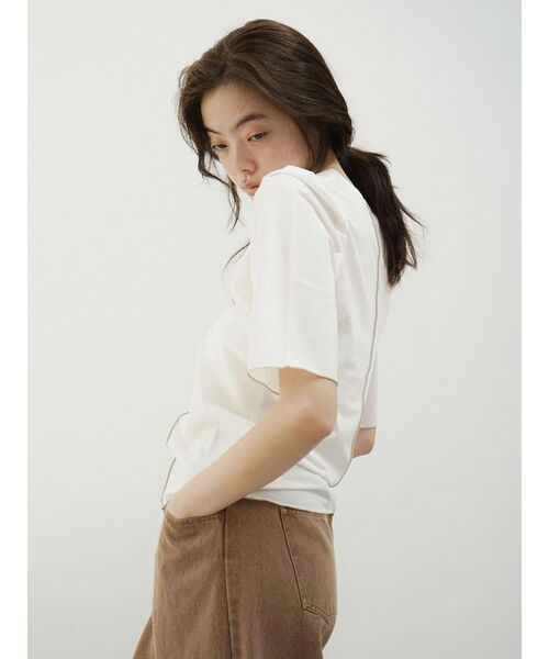 FIKA.（フィーカ）の「Mellow puff sleeve tops（Tシャツ/カットソー・レディース・ブラック/オフホワイト/グレー系その他3・MEDIUM）」の13枚目の写真