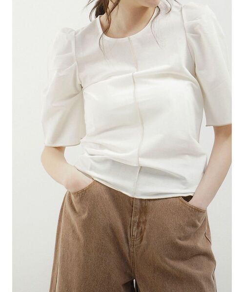FIKA.（フィーカ）の「Mellow puff sleeve tops（Tシャツ/カットソー・レディース・ブラック/オフホワイト/グレー系その他3・MEDIUM）」の15枚目の写真