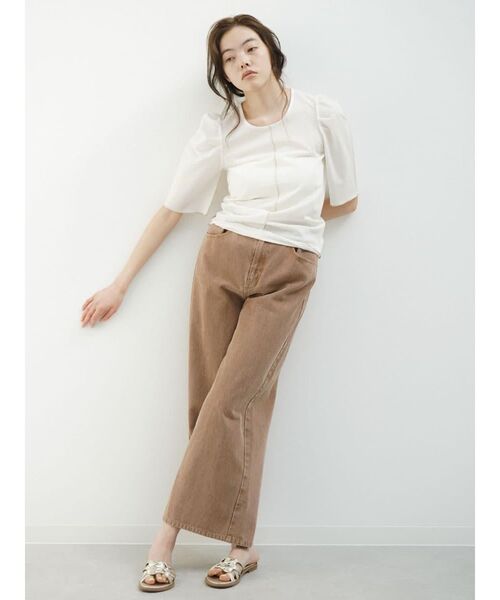 FIKA.（フィーカ）の「Mellow puff sleeve tops（Tシャツ/カットソー・レディース・ブラック/オフホワイト/グレー系その他3・MEDIUM）」の17枚目の写真