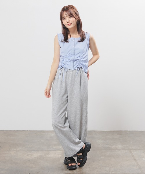 Honeys（ハニーズ）の「ドロストブラウス（シャツ/ブラウス・レディース・ホワイト×イエロー/ホワイト×ブルー/ホワイト/サックスブルー・L/M/S）」の9枚目の写真