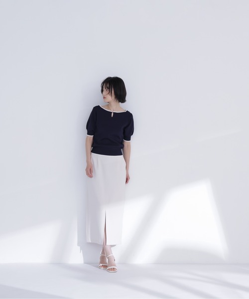 NATURAL BEAUTY BASIC(ナチュラルビューティーベーシック)の「バイカラーメタルポイントニット(ニット/セーター・レディース・ネイビー/ブルー/オフホワイト・フリ-)」の12枚目の写真