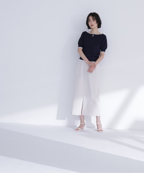 NATURAL BEAUTY BASIC(ナチュラルビューティーベーシック)の「バイカラーメタルポイントニット(ニット/セーター・レディース・ネイビー/ブルー/オフホワイト・フリ-)」の14枚目の写真