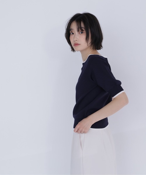 NATURAL BEAUTY BASIC(ナチュラルビューティーベーシック)の「バイカラーメタルポイントニット(ニット/セーター・レディース・ネイビー/ブルー/オフホワイト・フリ-)」の17枚目の写真