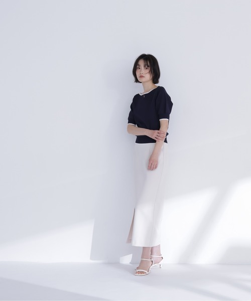 NATURAL BEAUTY BASIC(ナチュラルビューティーベーシック)の「バイカラーメタルポイントニット(ニット/セーター・レディース・ネイビー/ブルー/オフホワイト・フリ-)」の18枚目の写真