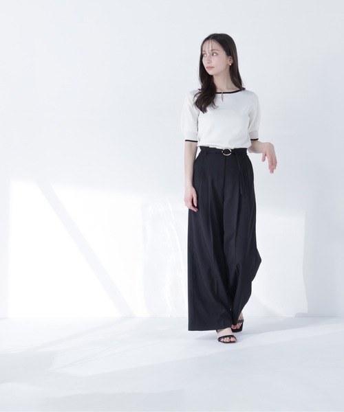 NATURAL BEAUTY BASIC(ナチュラルビューティーベーシック)の「バイカラーメタルポイントニット(ニット/セーター・レディース・ネイビー/ブルー/オフホワイト・フリ-)」の9枚目の写真