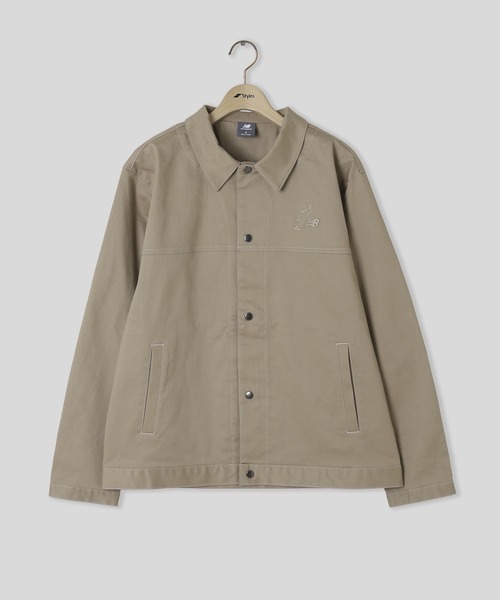 NEW BALANCE(ニューバランス)の「NEW BALANCE Ohtani Signature Woven Twill Lined JKT MJ616286(ブルゾン・メンズ・ベージュ/ネイビー・M/L)」の1枚目の写真