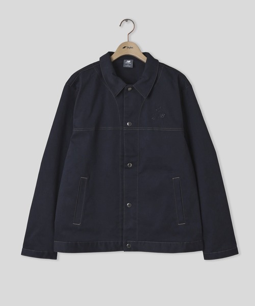NEW BALANCE(ニューバランス)の「NEW BALANCE Ohtani Signature Woven Twill Lined JKT MJ616286(ブルゾン・メンズ・ベージュ/ネイビー・M/L)」の2枚目の写真