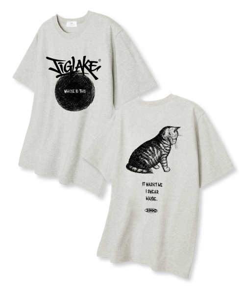 TI.GLAKE(ティーグレイク)の「キャットヘアボール オーバーサイズ 半袖Tシャツ オートミール(Tシャツ/カットソー・メンズ・その他・LARGE/X-LARGE/XX-LARGE)」の1枚目の写真