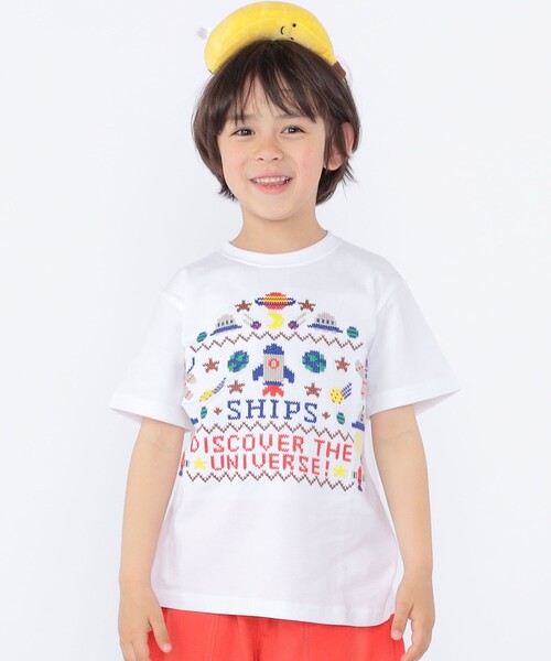 SHIPS(シップス)の「SHIPS KIDS:100~130cm / スペース 刺繍 Tシャツ(Tシャツ/カットソー・キッズ・オフホワイト/ネイビー・100/110/120/130)」の5枚目の写真