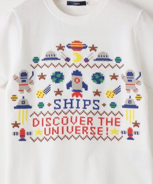 SHIPS(シップス)の「SHIPS KIDS:100~130cm / スペース 刺繍 Tシャツ(Tシャツ/カットソー・キッズ・オフホワイト/ネイビー・100/110/120/130)」の8枚目の写真