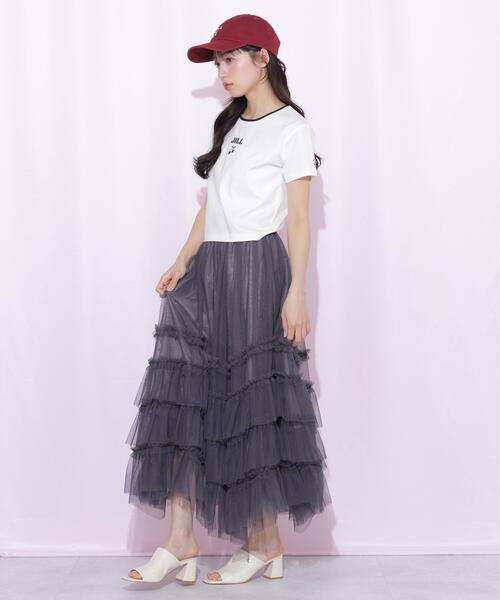 JILL by JILL STUART（ジルバイジルスチュアート）の「イレギュラーフリルレイヤードスカート（スカート・レディース・グレー/ホワイト/ベージュ・FREE）」の9枚目の写真
